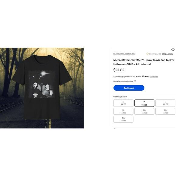 Michael Myers, Ghost Face T-Shirt, Horror Movie, Halloween, Size Medium - Picture 7 of 7